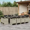 Image de vidaXL Ensemble à manger de jardin et coussins 13 pcs gris clair rotin 3277810
