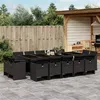 Image de vidaXL Ensemble à manger de jardin 15 pcs coussins noir résine tressée 3277818