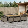 Image de vidaXL 15-delige Tuinset met kussens poly rattan grijs3277825
