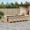 Image de vidaXL Ensemble à manger de jardin et coussins 17 pcs beige 3277833