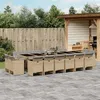 Image de vidaXL Ensemble à manger de jardin et coussins 17 pcs mélange beige 3277835