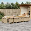 Image de vidaXL 17-delige Tuinset met kussens poly rattan beige3277839