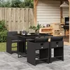 Image de vidaXL Ensemble à manger de jardin coussins 5pcs Noir Résine tressée 3277842