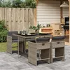 Image de vidaXL Ensemble à manger de jardin 5 pcs coussins gris résine tressée 3277843
