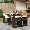 Image de vidaXL Ensemble à manger de jardin 5 pcs et coussins marron poly rotin 3277844