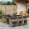 Image de vidaXL Ensemble à manger de jardin et coussins 7 pcs gris rotin 3277855