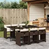 Image de vidaXL Ensemble à manger de jardin et coussins 7 pcs marron rotin 3277856