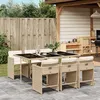 Image de vidaXL Ensemble à manger de jardin et coussins 7 pcs beige poly rotin 3277857