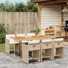 Image de vidaXL Ensemble à manger de jardin et coussins 7 pcs beige poly rotin 3277863