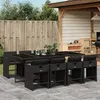 Image de vidaXL Ensemble à manger de jardin 9pcs coussins noir résine tressée 3277866