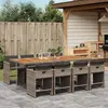 Image de vidaXL Ensemble à manger de jardin 9 pcs coussins gris résine tressée 3277873
