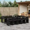 Image de vidaXL Ensemble à manger de jardin 11 pcs coussins noir résine tressée 3277878