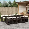Image de vidaXL Ensemble à manger de jardin et coussins 11 pcs marron rotin 3277880
