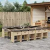 Image de vidaXL Ensemble à manger de jardin et coussins 11 pcs mélange beige 3277883
