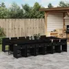 Image de vidaXL Ensemble à manger de jardin 13 pcs coussins noir résine tressée 3277890