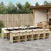 Image de vidaXL Ensemble à manger de jardin et coussins 13 pcs beige 3277893