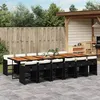 Image de vidaXL Ensemble à manger de jardin 13 pcs coussins noir résine tressée 3277898