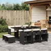 Image de vidaXL Ensemble à manger de jardin 11 pcs coussins noir résine tressée 3277913