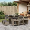 Image de vidaXL Ensemble à manger de jardin 11pcs avec coussins gris poly rotin 3277915