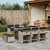 Image de vidaXL Ensemble à manger de jardin 11pcs avec coussins gris poly rotin 3277918