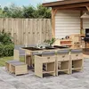 Image de vidaXL Ensemble à manger de jardin et coussins 11 pcs mélange beige 3277919