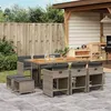 Image de vidaXL Ensemble à manger de jardin 11pcs avec coussins gris poly rotin 3277921