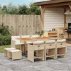 Image de vidaXL Ensemble à manger de jardin et coussins 11 pcs beige poly rotin 3277923