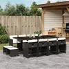 Image de vidaXL Ensemble à manger de jardin 13 pcs coussins noir résine tressée 3277925