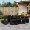 Image de vidaXL Ensemble à manger de jardin 13 pcs coussins noir résine tressée 3277926