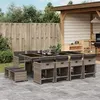 Image de vidaXL Ensemble à manger de jardin coussins 13 pcs gris résine tressée 3277927