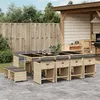 Image de vidaXL Ensemble à manger de jardin coussins 13 pcs mélange beige rotin 3277931