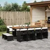 Image de vidaXL Ensemble à manger de jardin 13 pcs coussins noir résine tressée 3277934