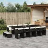 Image de vidaXL Ensemble à manger de jardin 15 pcs coussins noir résine tressée 3277937