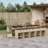 Image de vidaXL Ensemble à manger de jardin et coussins 15 pcs mélange beige 3277943