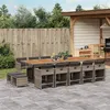 Image de vidaXL 15-delige Tuinset met kussens poly rattan grijs3277945