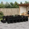 Image de vidaXL Ensemble à manger de jardin 17 pcs coussins noir résine tressée 3277950