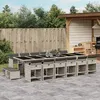 Image de vidaXL Ensemble à manger de jardin et coussins 17 pcs gris clair rotin 3277954