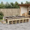 Image de vidaXL Ensemble à manger de jardin et coussins 17 pcs mélange beige 3277955