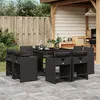 Image de vidaXL Ensemble à manger de jardin 9pcs coussins noir résine tressée 3277962