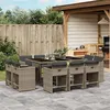 Image de vidaXL Ensemble à manger de jardin 11pcs avec coussins gris poly rotin 3277975