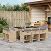 Image de vidaXL Ensemble à manger de jardin et coussins 11 pcs mélange beige 3277979