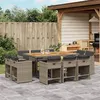 Image de vidaXL Ensemble à manger de jardin 11pcs avec coussins gris poly rotin 3277981