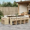 Image de vidaXL Ensemble à manger de jardin et coussins 13 pcs beige 3277989
