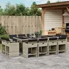 Image de vidaXL Ensemble à manger de jardin et coussins 13 pcs gris clair rotin 3277990