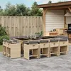 Image de vidaXL Ensemble à manger de jardin coussins 13 pcs mélange beige rotin 3277991