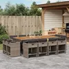 Image de vidaXL Ensemble à manger de jardin coussins 13 pcs gris résine tressée 3277993
