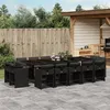 Image de vidaXL Ensemble à manger de jardin 15 pcs coussins noir résine tressée 3277998