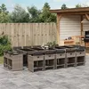 Image de vidaXL Ensemble à manger de jardin 15 pcs coussins gris résine tressée 3277999