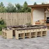 Image de vidaXL Ensemble à manger de jardin et coussins 15 pcs mélange beige 3278003