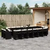 Image de vidaXL Ensemble à manger de jardin 17 pcs coussins noir résine tressée 3278009